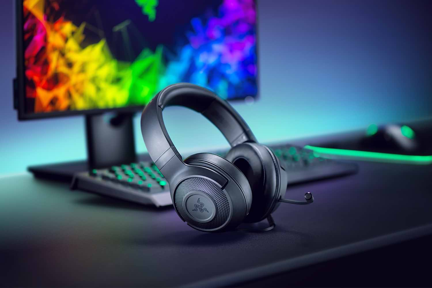 אוזניות גיימינג חוטיות Razer Kraken X Lite - צבע שחור שנתיים אחריות ע"י היבואן הרשמי