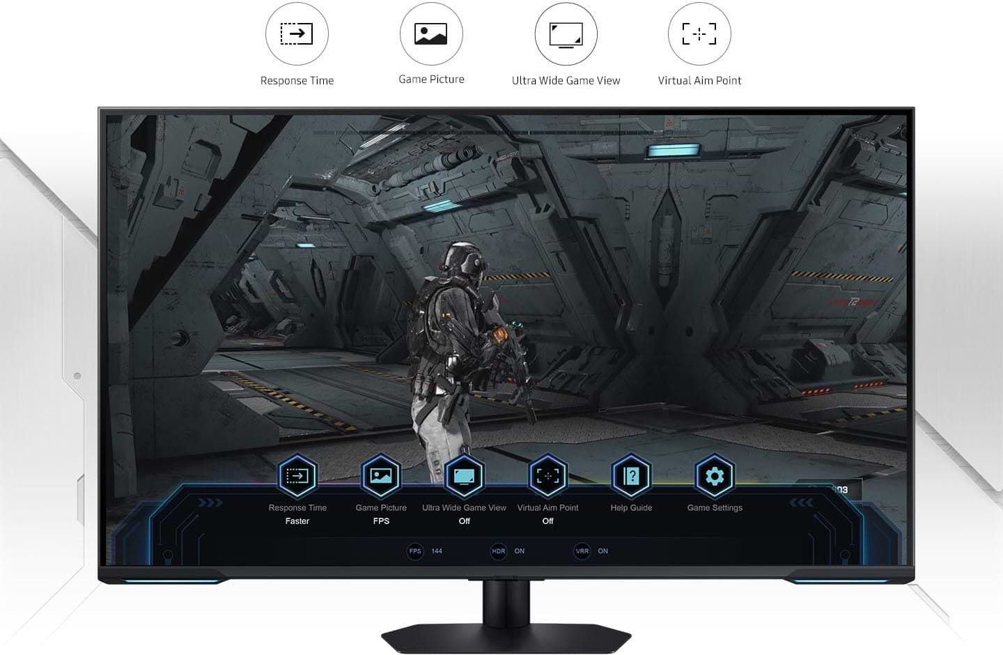 מסך מחשב גיימינג 43'' Samsung Odyssey Neo G7 S43CG700NP 4K UHD VA FreeSync Premium Pro 144Hz 1ms - צבע שחור ולבן שלוש שנות אחריות ע"י היבואן הרשמי