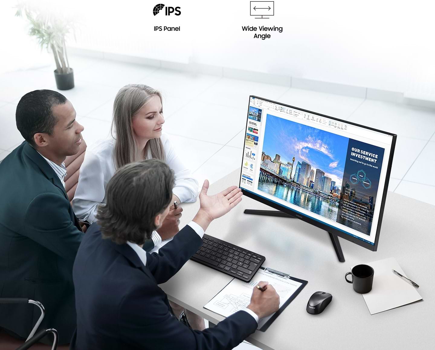 מסך מחשב 27'' Samsung S27C310EAM IPS FHD FreeSync 75Hz - צבע שחור שלוש שנות אחריות ע"י היבואן הרשמי