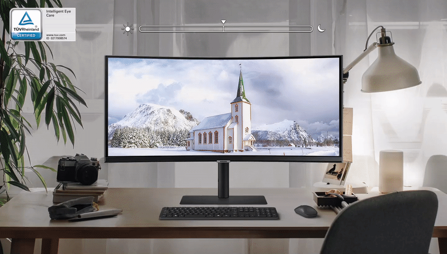 מסך מחשב קעור 34'' Samsung S34A654UBP VA UWQHD HDR10 FreeSync 100Hz - צבע שחור שלוש שנות אחריות ע"י היבואן הרשמי