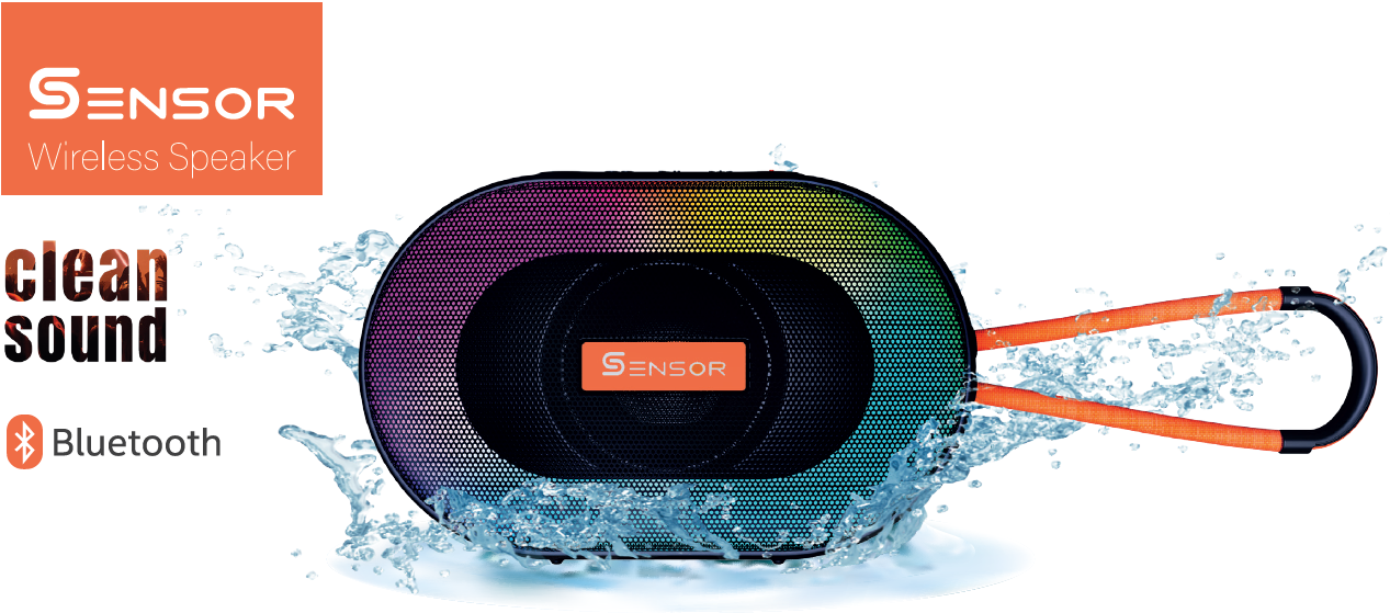רמקול אלחוטי נייד עמיד למים Sensor S4 - צבע שחור שנה אחריות ע"י היבואן הרשמי