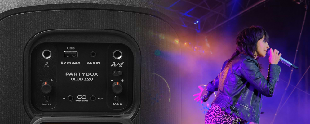 בידורית ניידת JBL PartyBox club 120 IPX4 160W -צבע שחור שנה אחריות ע