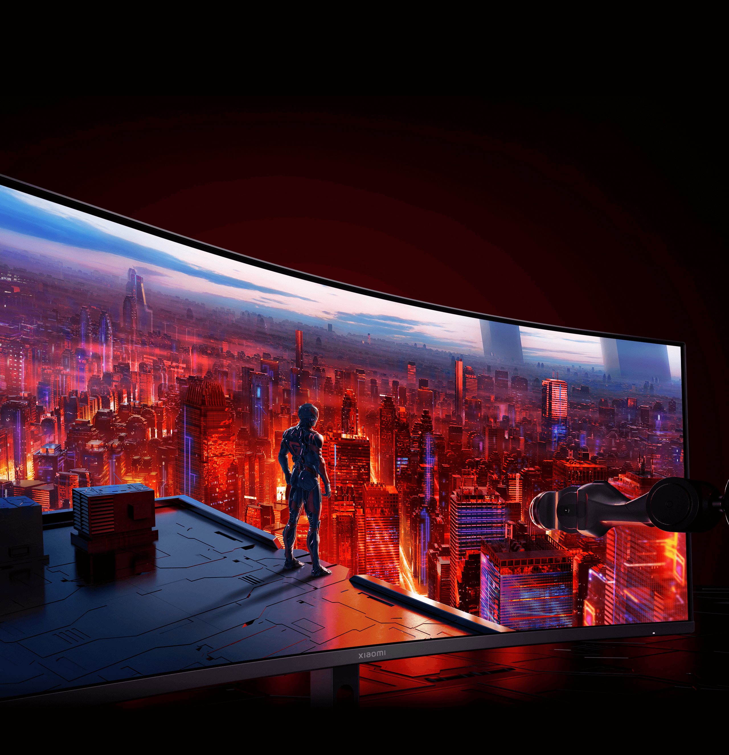 מסך גיימינג קעור Xiaomi C34WQBA-RGGL WQHD 34" 180Hz 1ms - צבע שחור שנתיים אחריות ע"י היבואן הרשמי