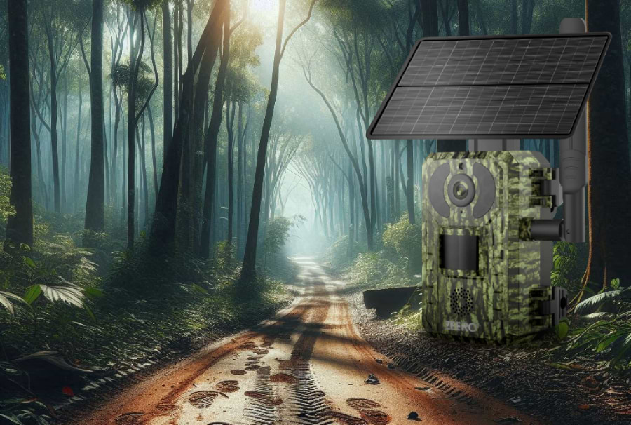 מצלמת שביל סולארית  Zeero Energy Army SC-401 (Sim 4G) 4W IR IP65 - צבע ירוק צבאי שנה אחריות ע"י היבואן הרשמי