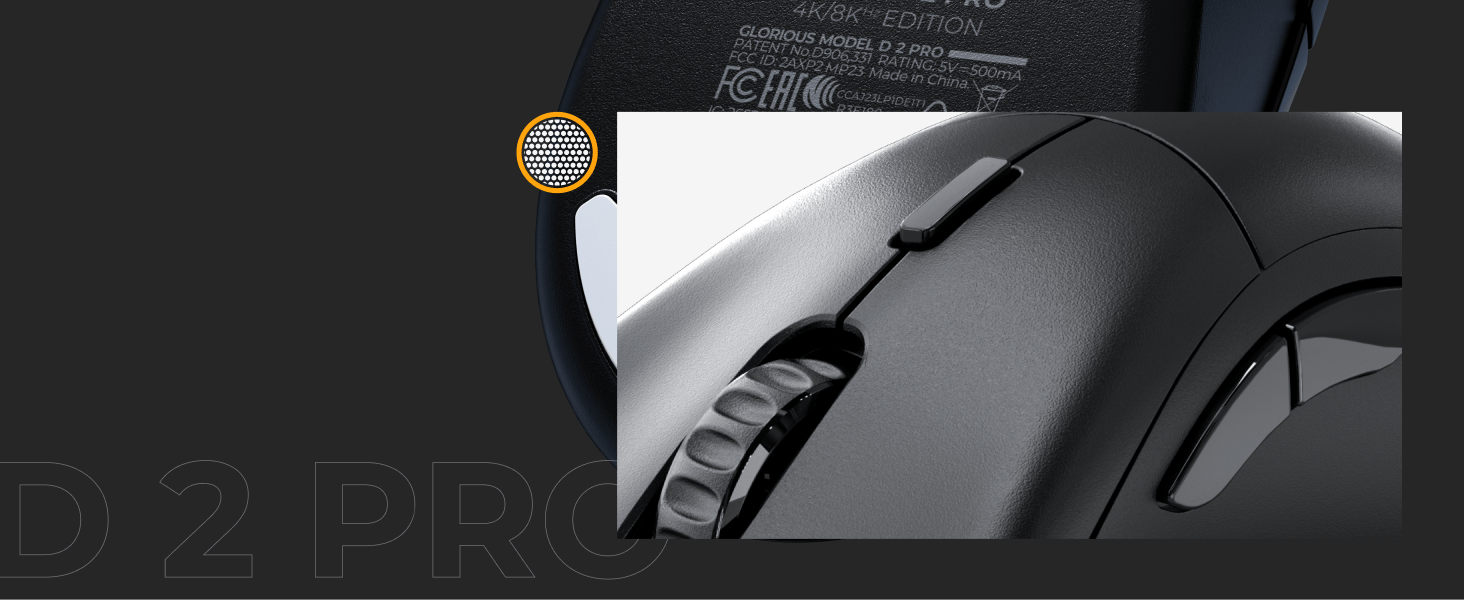 עכבר גיימינג אלחוטי  Glorious Model D2 PRO 4K/8KHz - צבע שחור שנתיים אחריות ע"י היבואן הרשמי