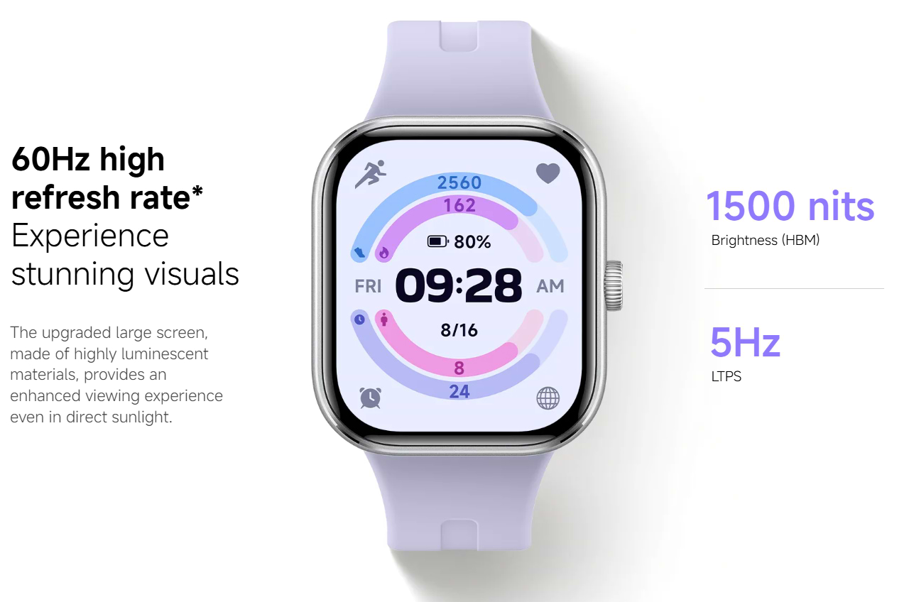 שעון חכם Xiaomi Redmi Watch 5 - צבע אפור שנה אחריות ע"י המילטון היבואן הרשמי