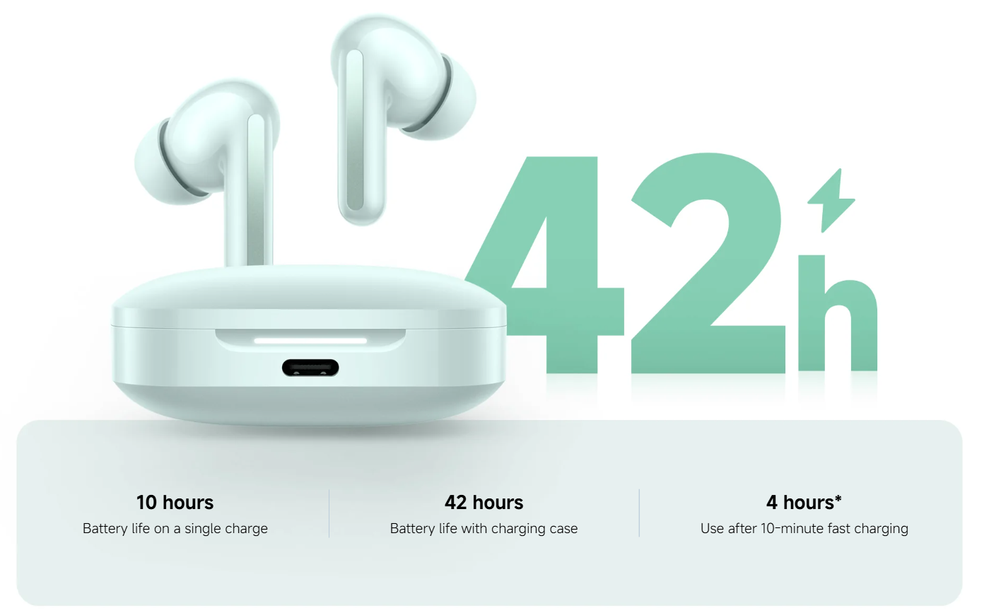 אוזניות Redmi Buds 6 TWS ANC IP54 XIAOMI - צבע ירוק שנה אחריות ע"י היבואן הרשמי