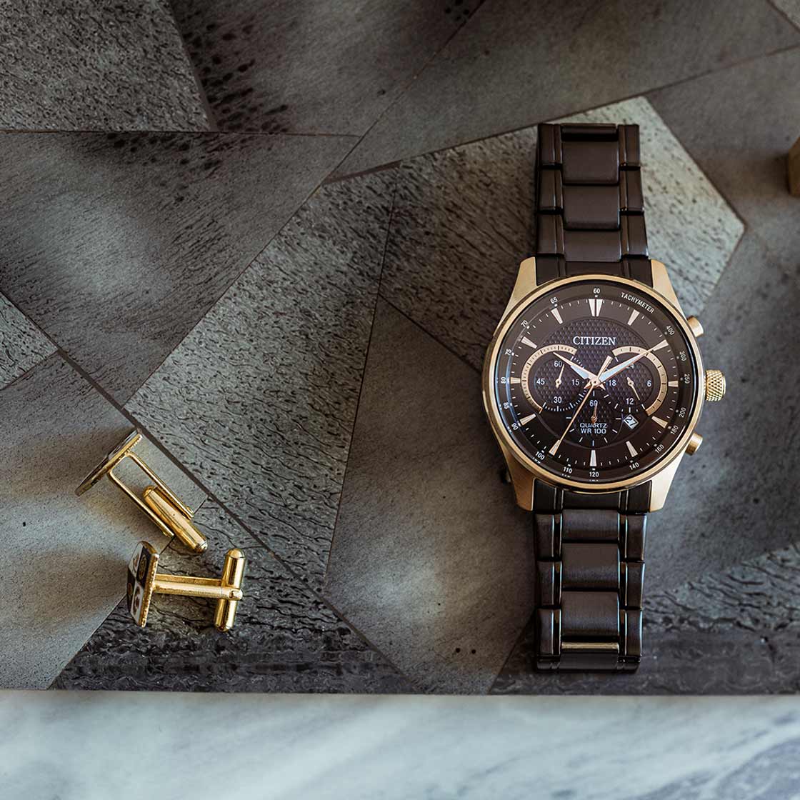 שעון יד לגבר Citizen AN8196-55E 42mm - צבע שחור אחריות לשנה ע"י היבואן