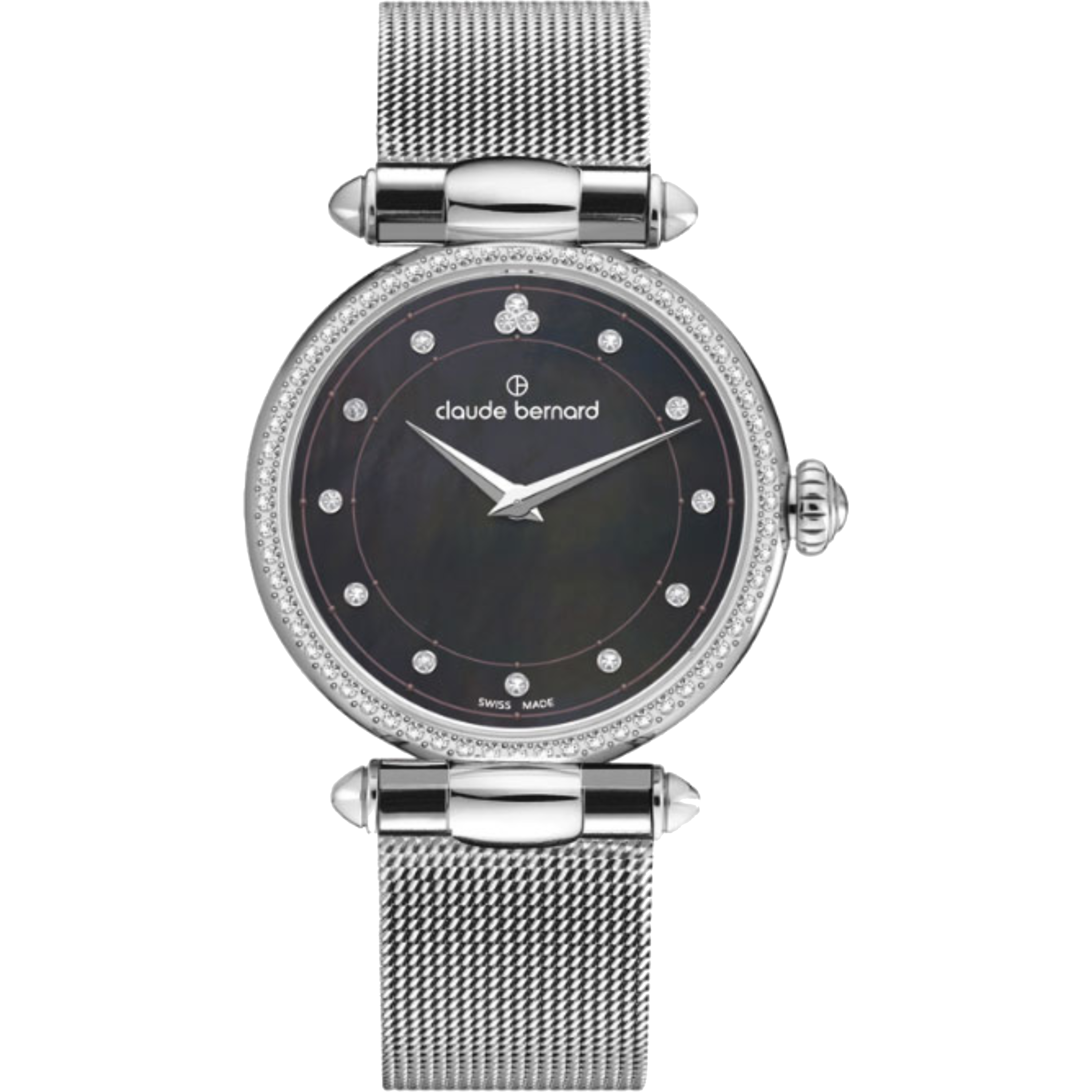 שעון יד לאישה Claude Bernard 20509 3M NANN 34mm צבע כסף/תכלת/ספיר קריסטל - אחריות לשנה ע"י היבואן