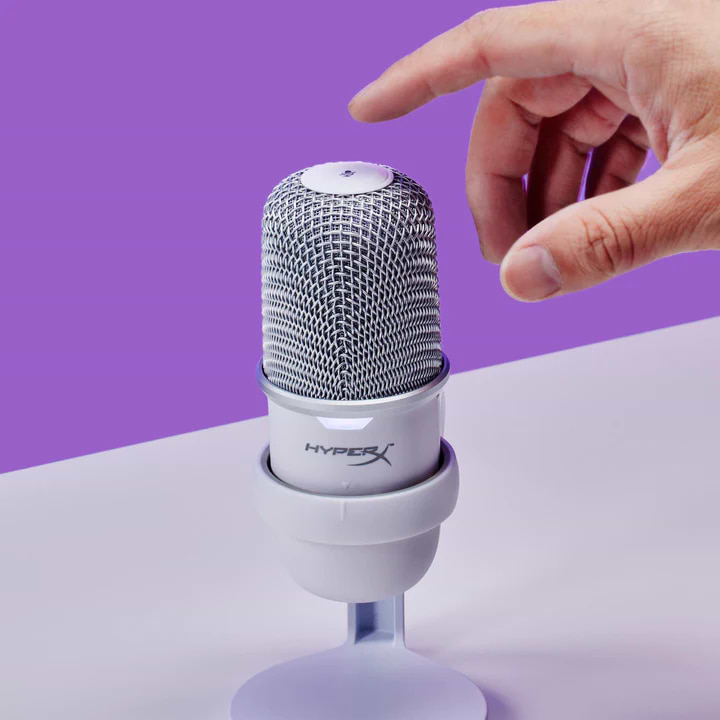 מיקרופון HyperX SoloCast USB - צבע לבן שנתיים אחריות ע"י היבואן הרשמי