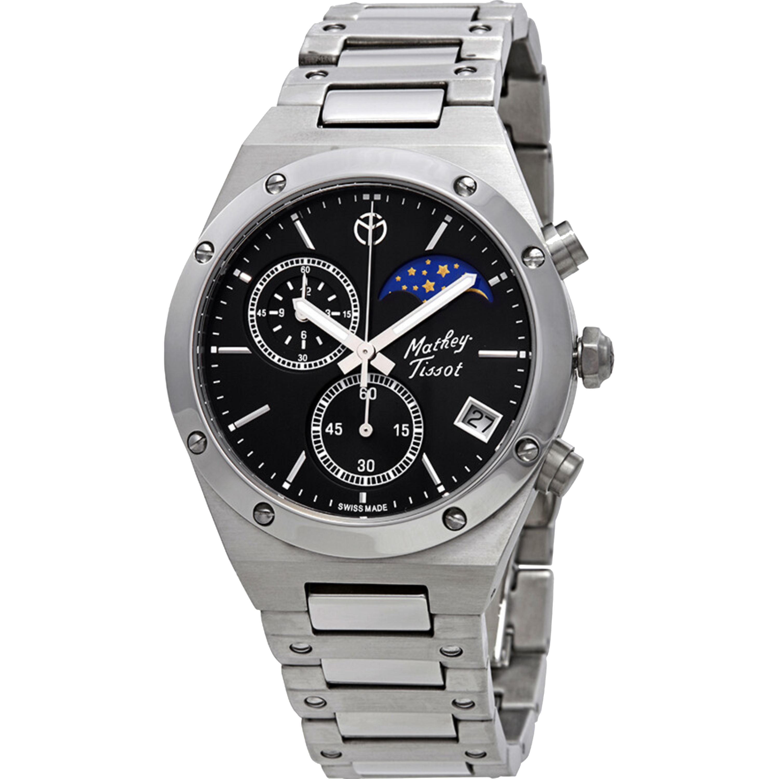 שעון יד לגבר Mathey Tissot H680CHAN 42mm צבע כסף/שחור - אחריות לשנה ע"י היבואן