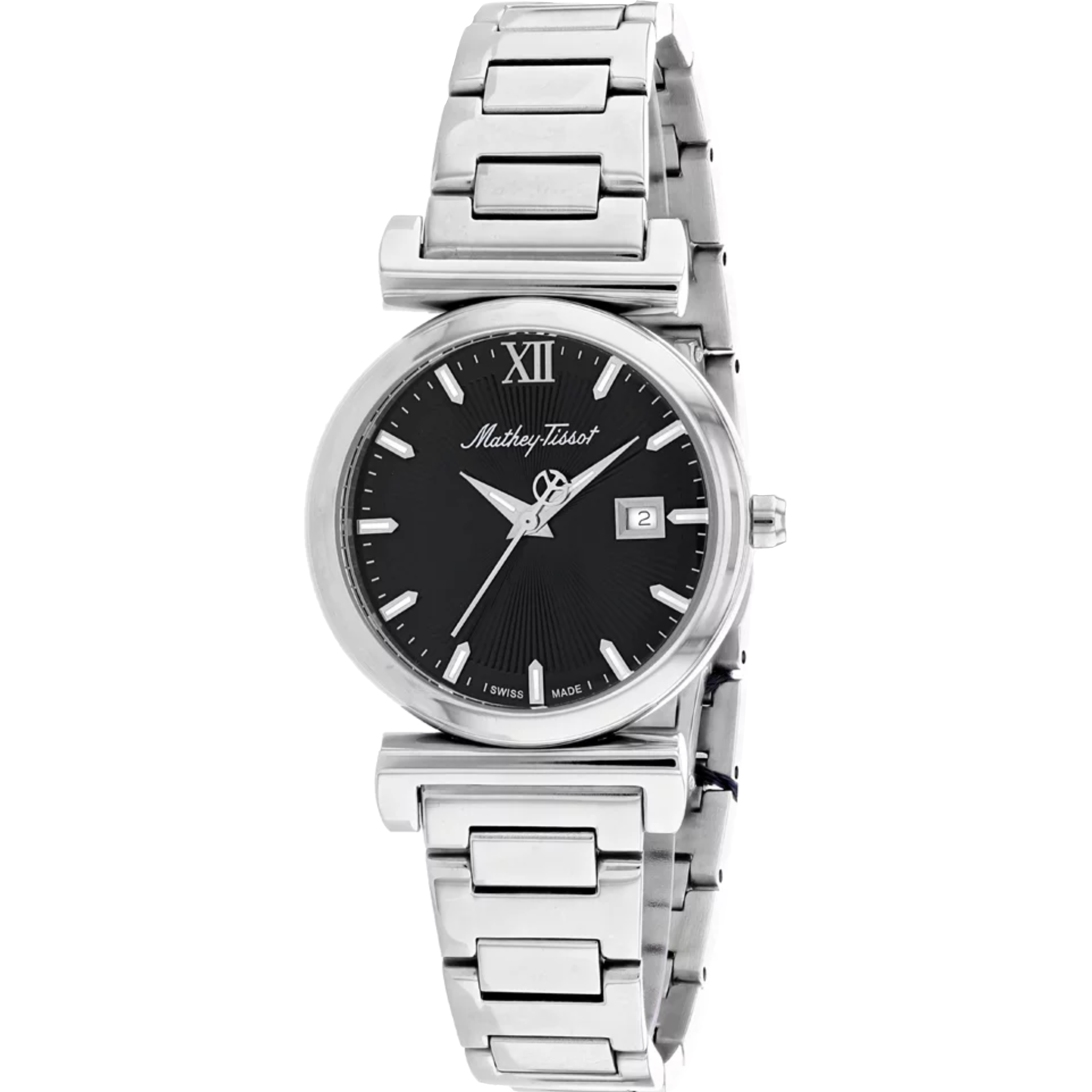 שעון יד לאישה Mathey Tissot D410AN 32mm צבע כסף/שחור/זכוכית ספיר - אחריות לשנה ע"י היבואן