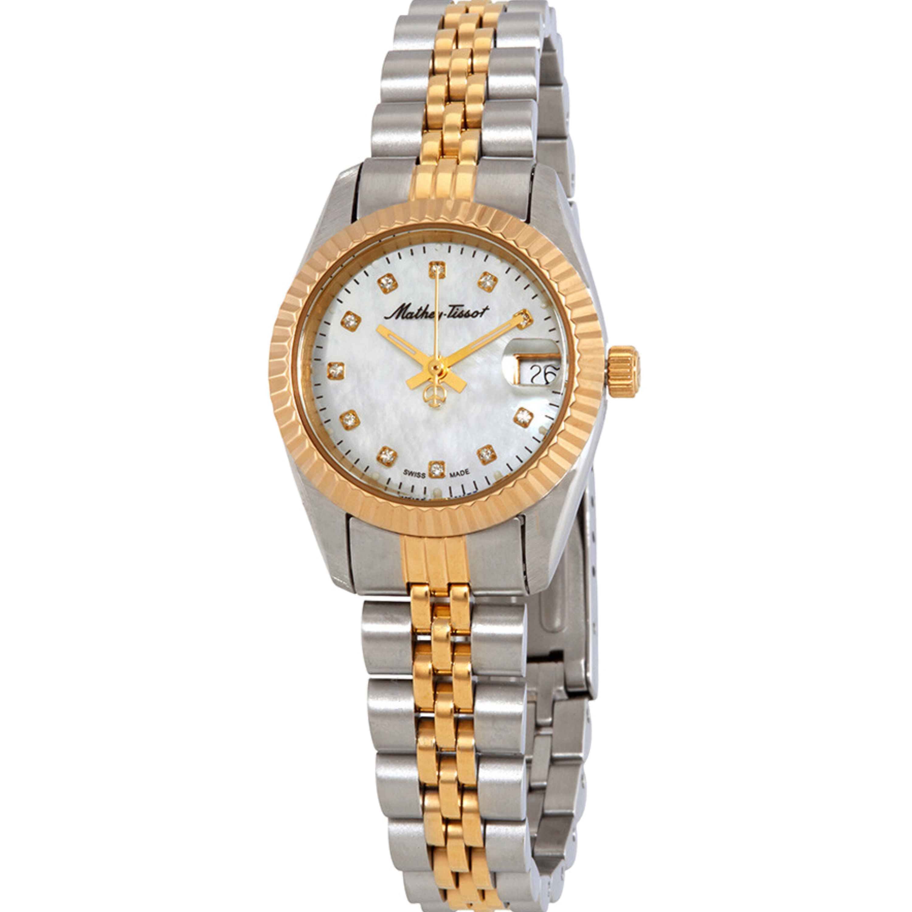 שעון יד לאישה Mathey Tissot D710BI 26mm צבע כסף/זהב - אחריות לשנה ע"י היבואן