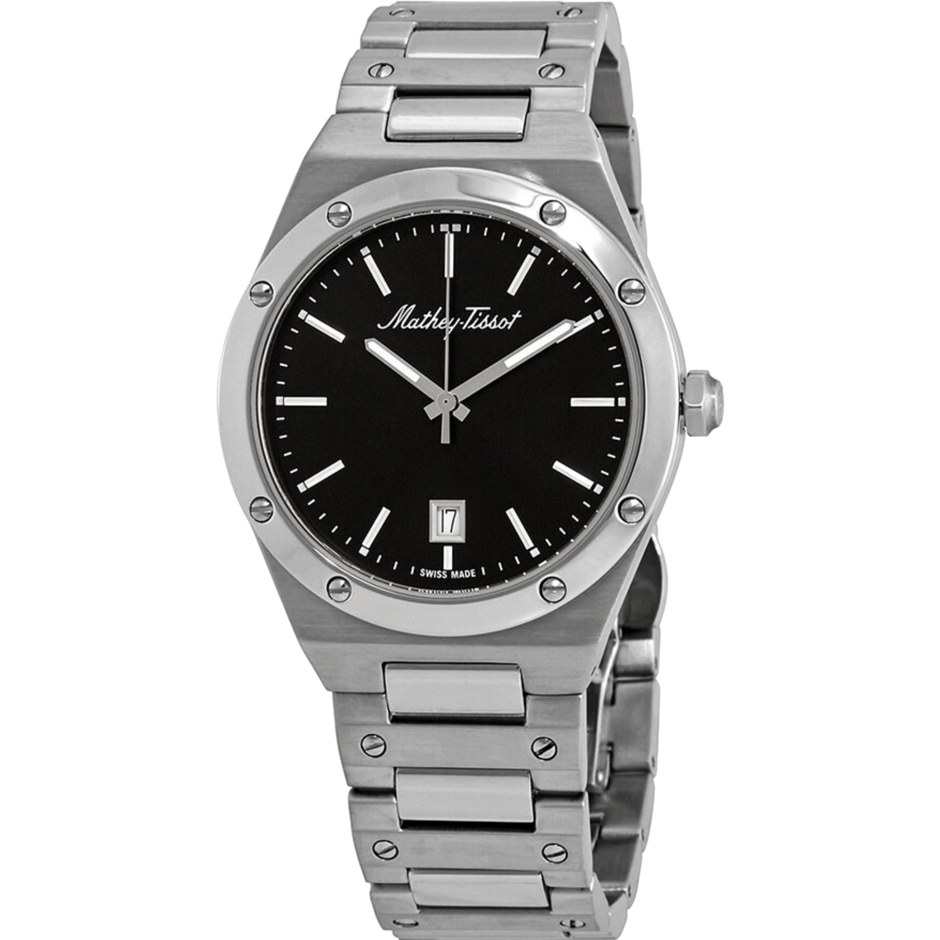 שעון יד לגבר Mathey Tissot H680AN 41mm צבע כסף/שחור/זכוכית ספיר - אחריות לשנה ע"י היבואן