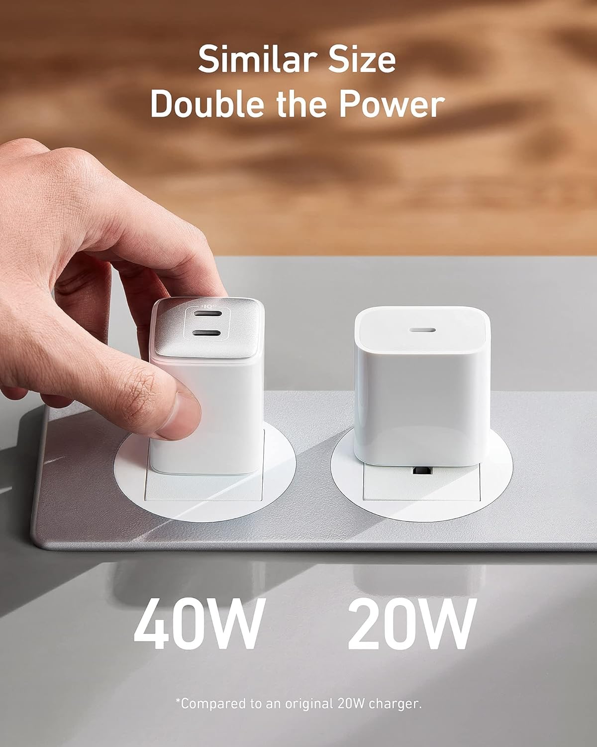 מטען קיר Anker 521 Nano PowerPort III 40W 2XC - צבע לבן שנתיים אחריות ע"י היבואן הרשמי