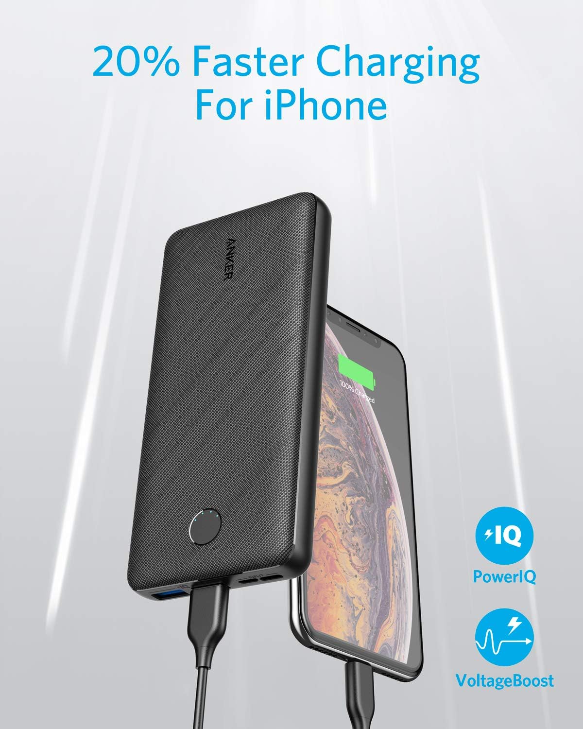 סוללת גיבוי Anker PowerCore III Select 20,000mAh USB-C - צבע שחור 12 חודשים אחריות ע"י היבואן הרשמי