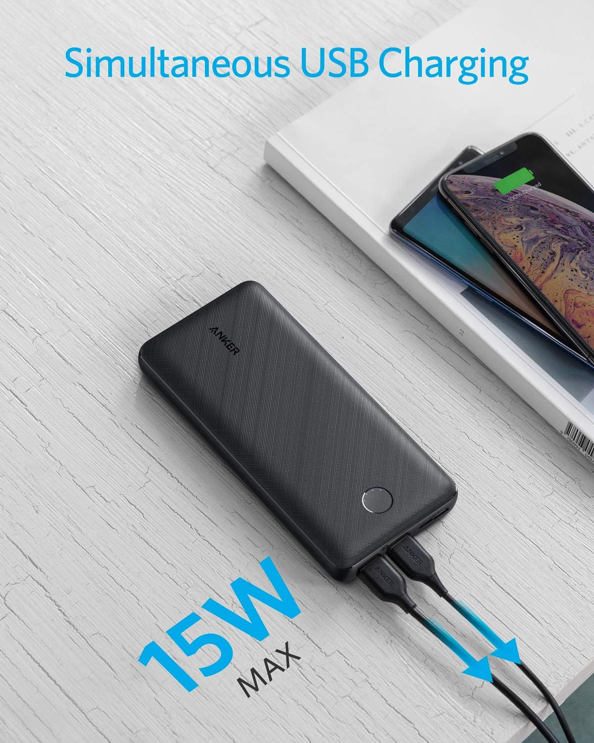 סוללת גיבוי Anker PowerCore III Select 20,000mAh USB-C - צבע שחור 12 חודשים אחריות ע"י היבואן הרשמי
