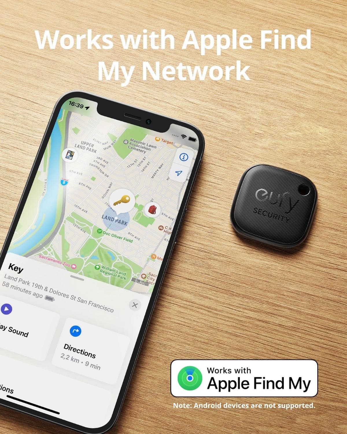 תג לאיתור חכם  Eufy Smart Tracker - צבע שחור שנה אחריות ע"י היבואן הרשמי