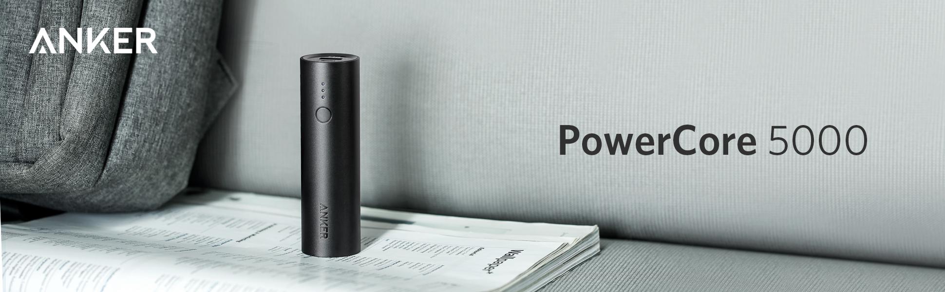 סוללת גיבוי Anker PowerCore 5000mAh - צבע שחור שנה אחריות ע"י היבואן הרשמי