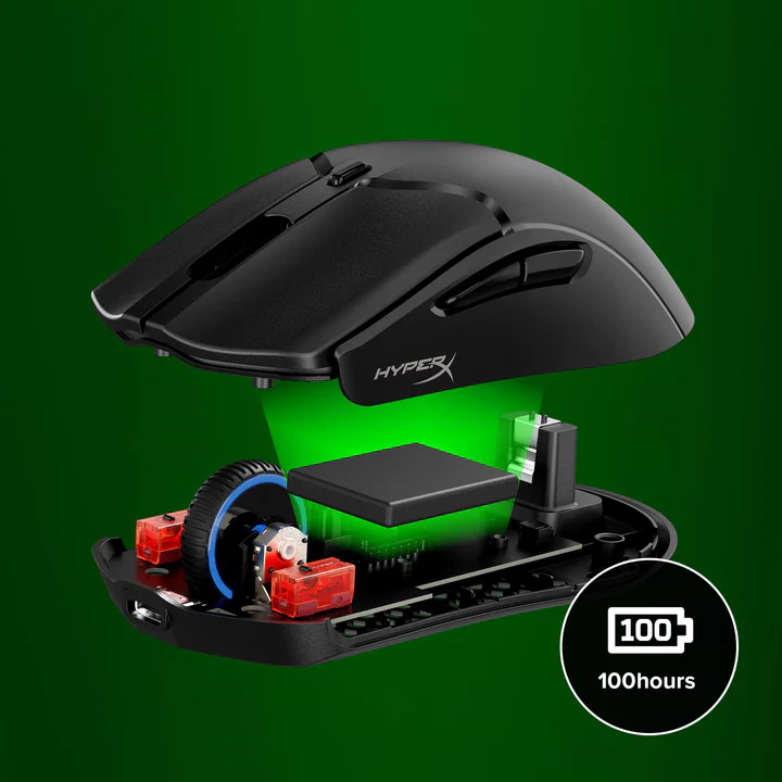 עכבר גיימינג אלחוטי HyperX Pulsefire Haste 2 Mini - צבע שחור שנתיים אחריות ע"י היבואן הרשמי