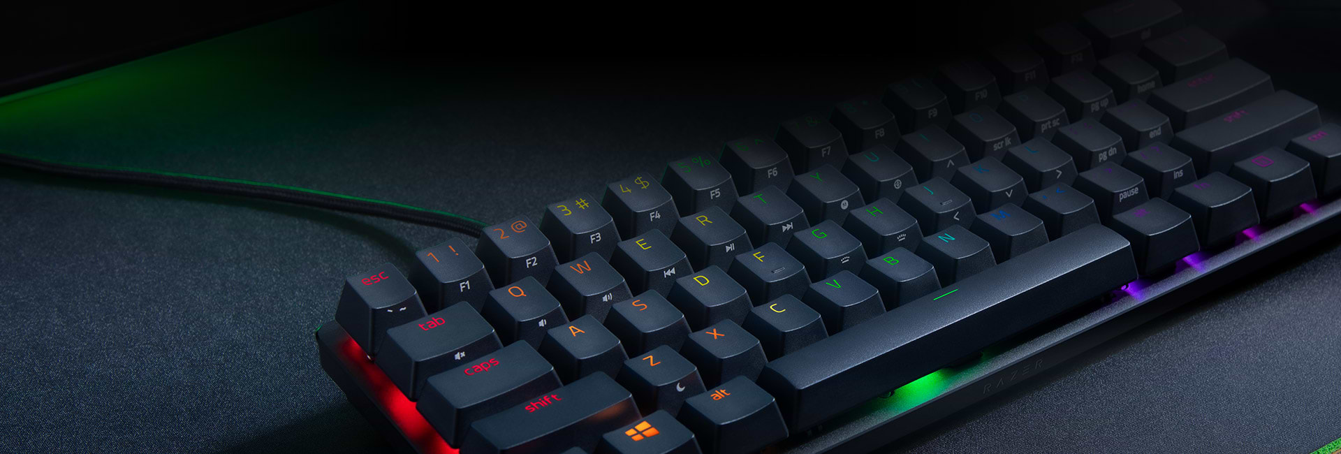 מקלדת מכנית חוטית Razer Huntsman Mini Red Switchs - צבע שחור שנתיים אחריות ע"י יבואן הרשמי