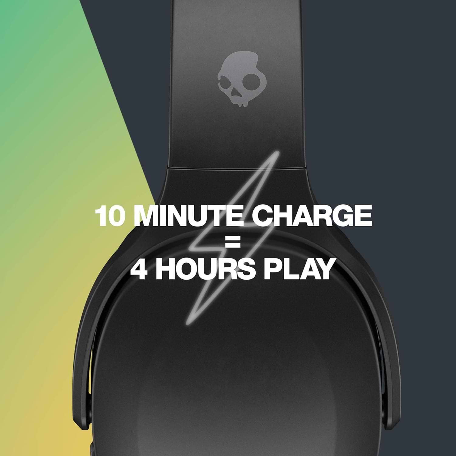 אוזניות אלחוטיות  SkullCandy Crusher Evo TWS Over-Ear - צבע אפור שנה אחריות ע"י היבואן רשמי