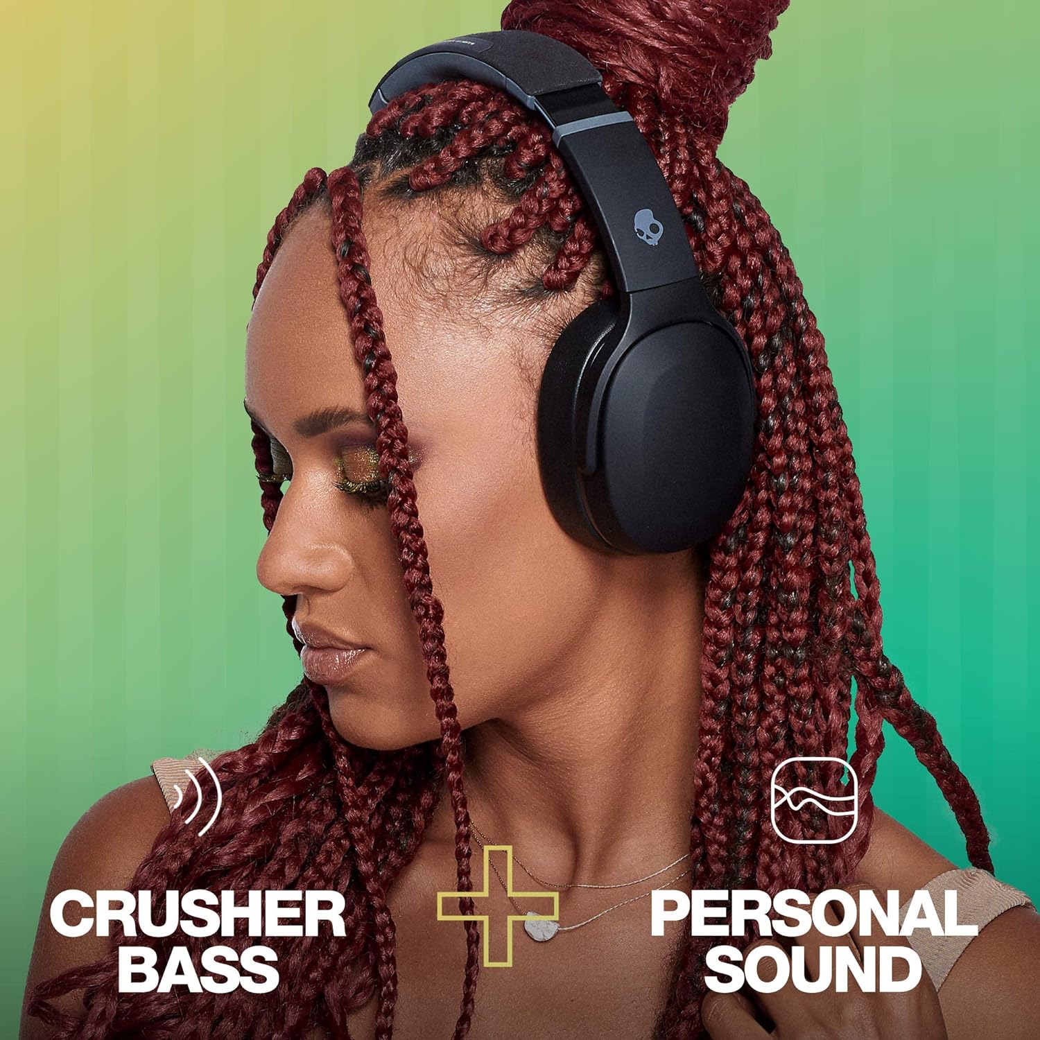 אוזניות אלחוטיות  SkullCandy Crusher Evo TWS Over-Ear - צבע אפור שנה אחריות ע"י היבואן רשמי