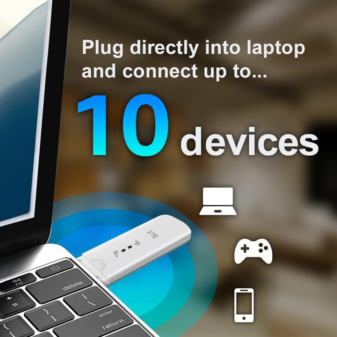 מודם סלולרי ZTE MF79N USB 4G - צבע לבן שנתיים אחריות ע"י יבואן רשמי