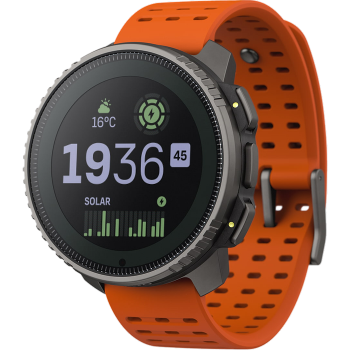 שעון ספורט חכם Suunto Vertical Titanium Solar 49mm - צבע שחור וכתום שנתיים אחריות עי היבואן הרשמי