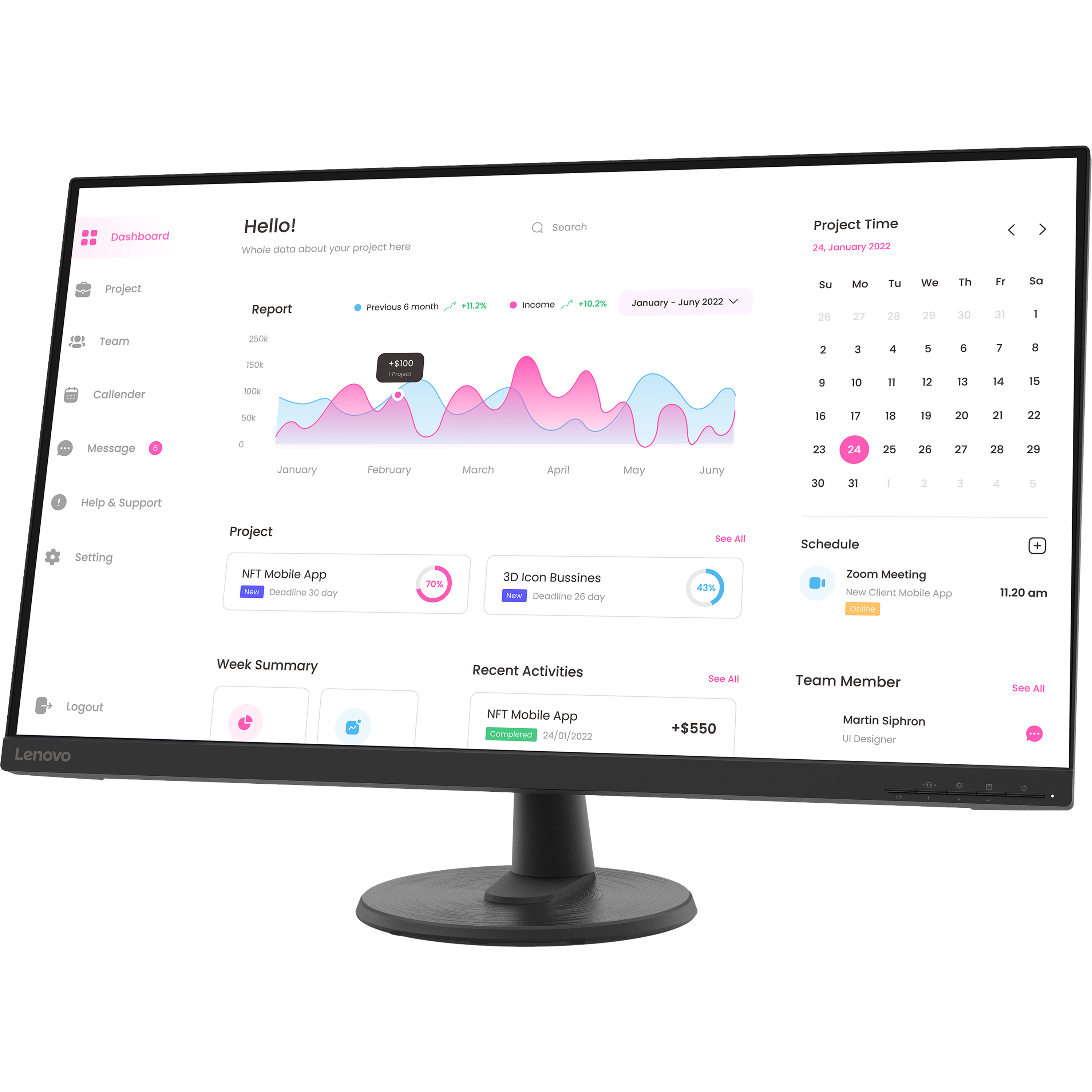 מסך מחשב 31.5'' Lenovo D32-40 FHD VA LED 4ms  - צבע שחור שלוש שנות אחריות ע