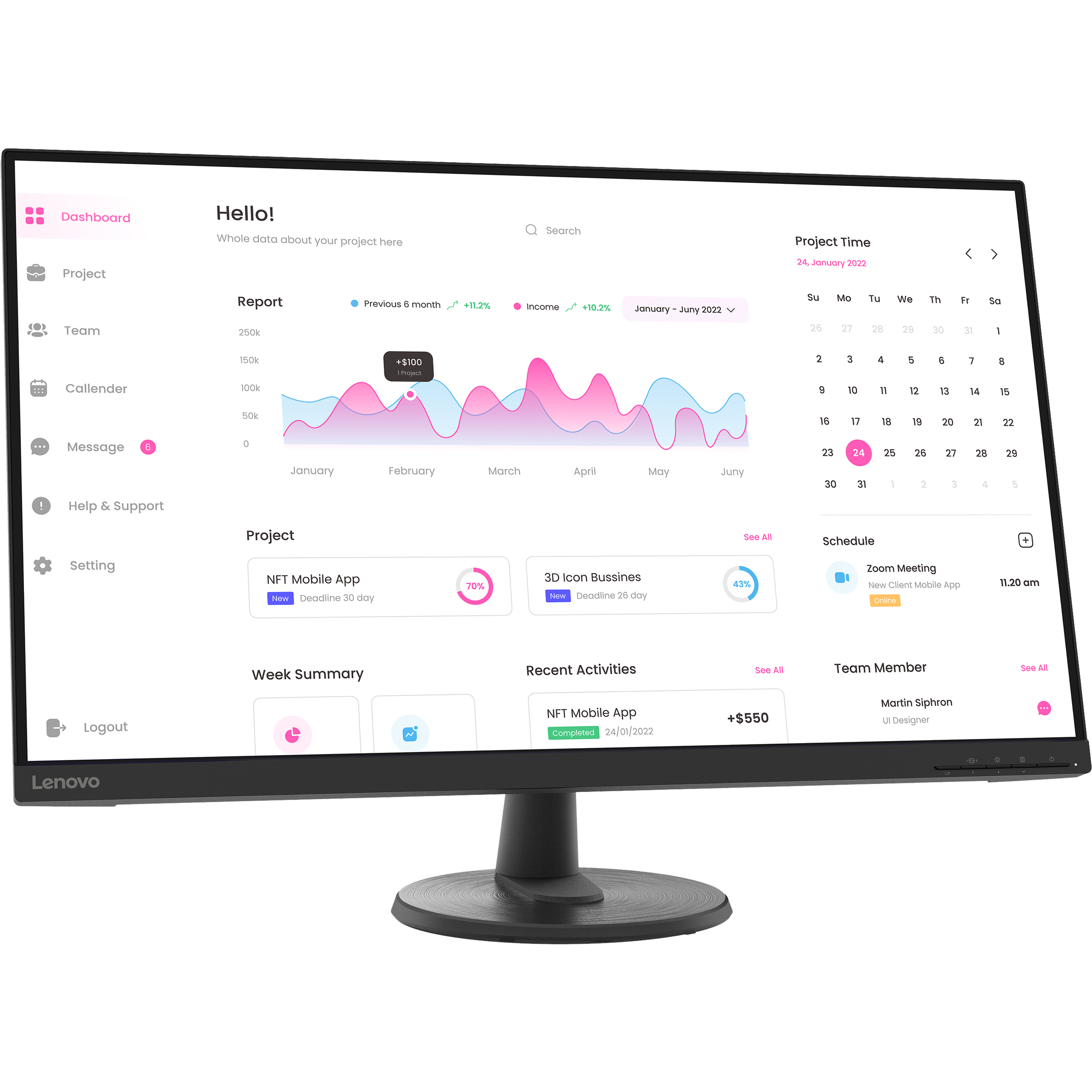 מסך מחשב 31.5'' Lenovo D32-40 FHD VA LED 4ms  - צבע שחור שלוש שנות אחריות ע
