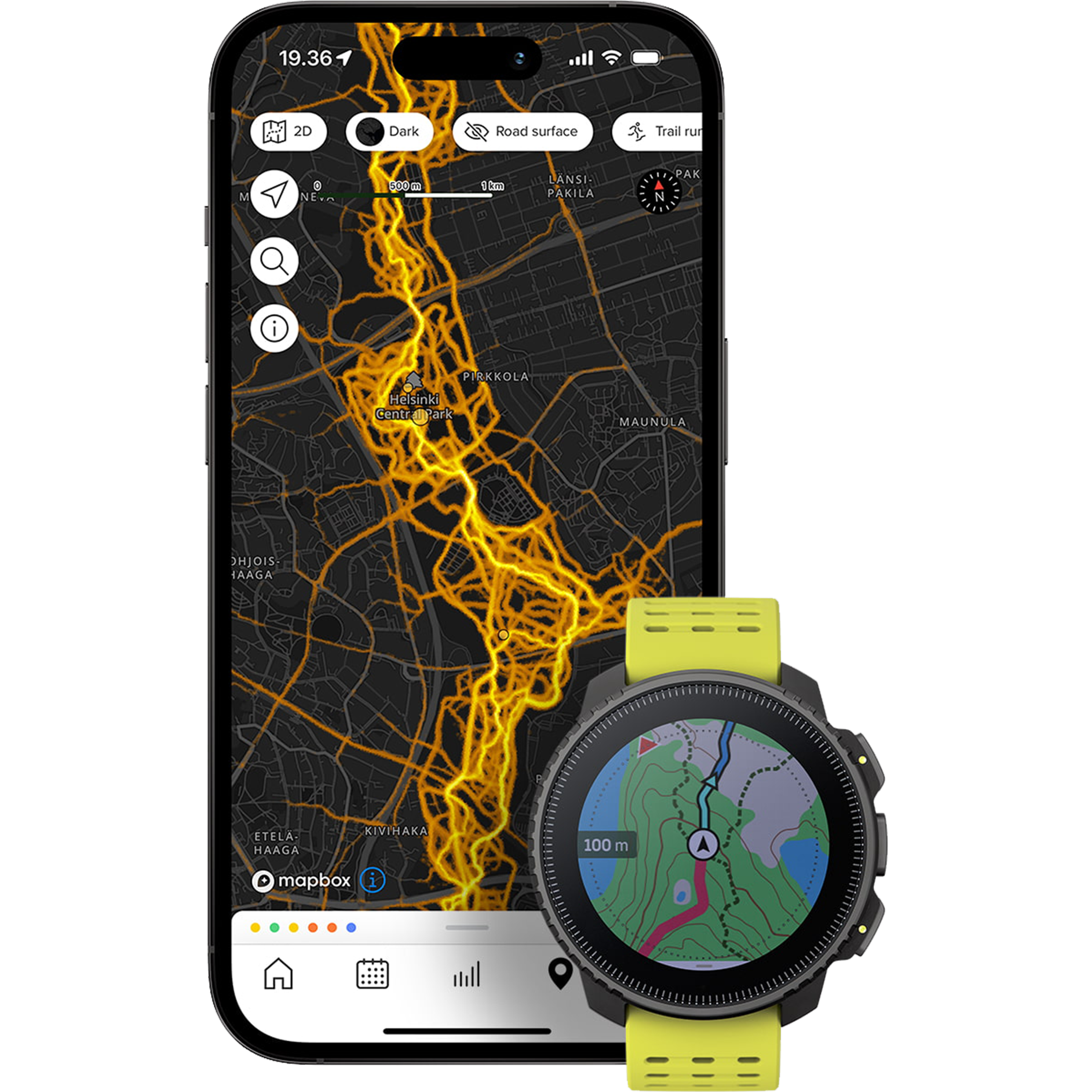 שעון ספורט חכם Suunto Vertical GPS 49mm - צבע שחור וצהוב שנתיים אחריות ע
