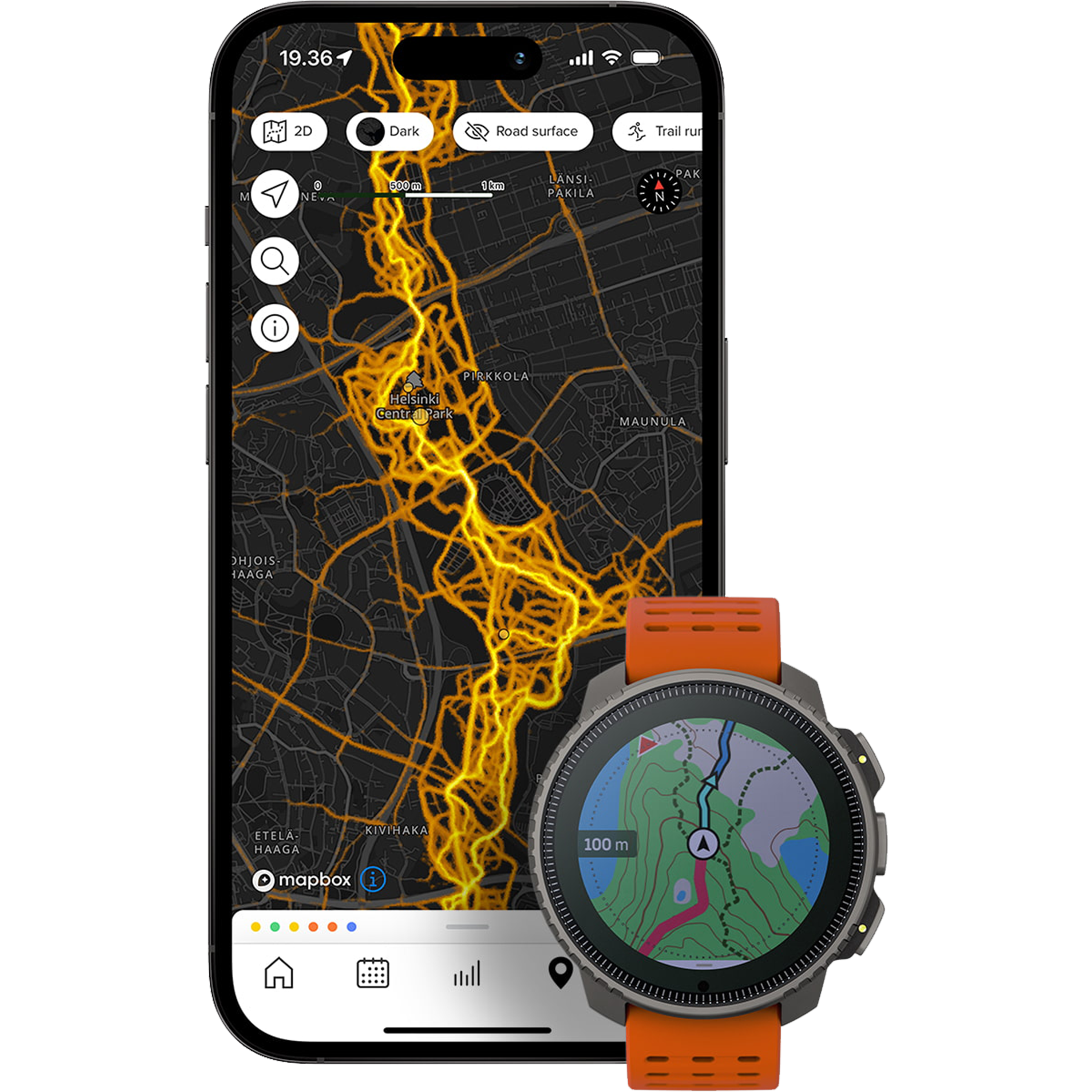שעון ספורט חכם Suunto Vertical Titanium Solar 49mm - צבע שחור וכתום שנתיים אחריות ע