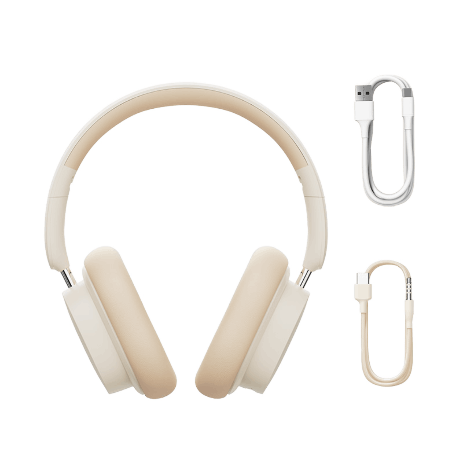 אוזניות אלחוטיות Baseus Bowie D05 - צבע קרם שנה אחריות ע