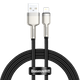 כבל טעינה וסנכרון באורך 1 מטר Baseus Cafule USB to IPhone 2.4A - צבע שחור שנה אחריות ע"י היבואן הרשמי