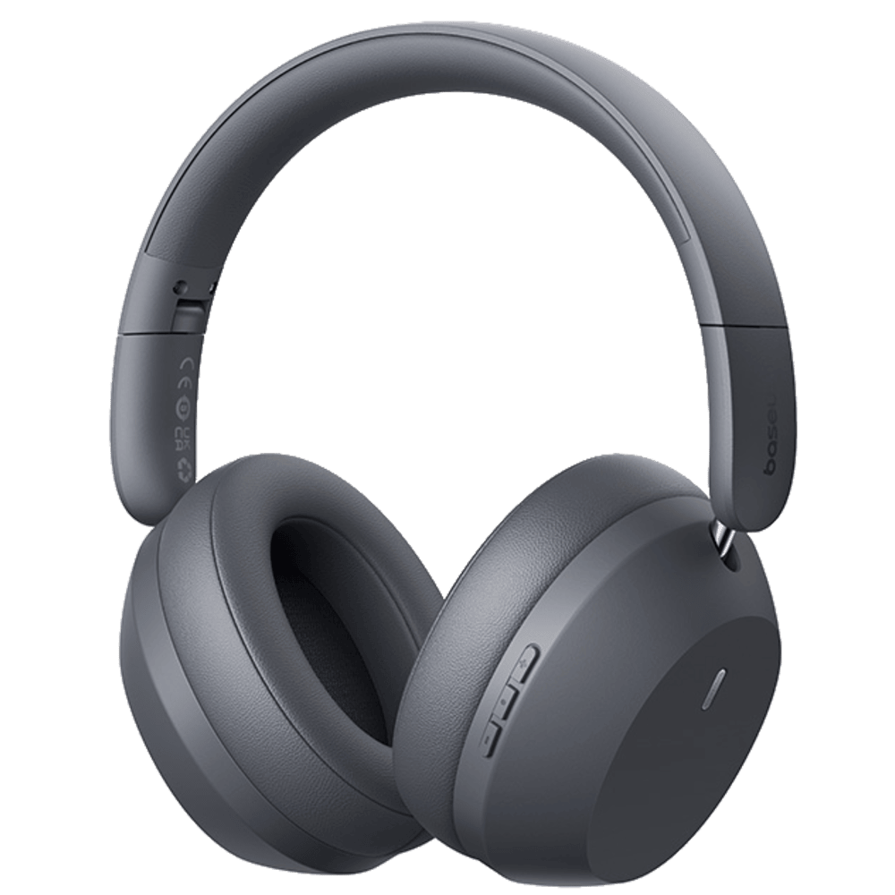 אוזניות Bluetooth אלחוטיות Baseus Bass 35 Max - צבע Twilight Grey שנה אחריות ע
