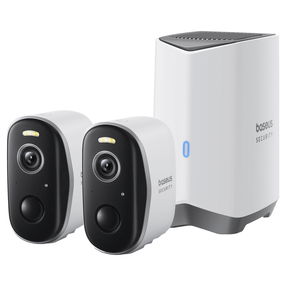ערכת 2 מצלמות אבטחה Baseus Security N1 Plus Outdoor - צבע לבן שנה אחריות ע