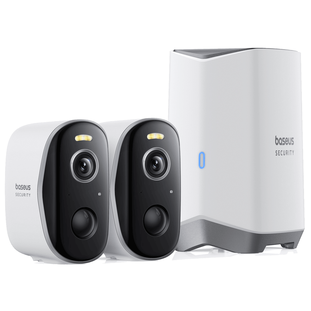 ערכת 2 מצלמות אבטחה Baseus Security N1 Plus Outdoor - צבע לבן שנה אחריות ע
