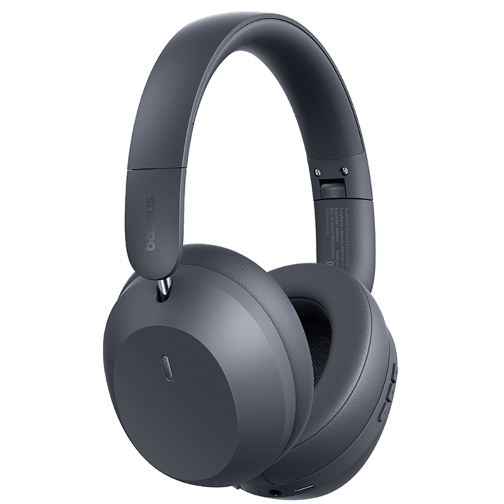 אוזניות Bluetooth אלחוטיות Baseus Bass 35 Max - צבע Twilight Grey שנה אחריות ע