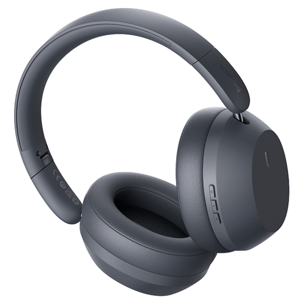 אוזניות Bluetooth אלחוטיות Baseus Bass 35 Max - צבע Twilight Grey שנה אחריות ע