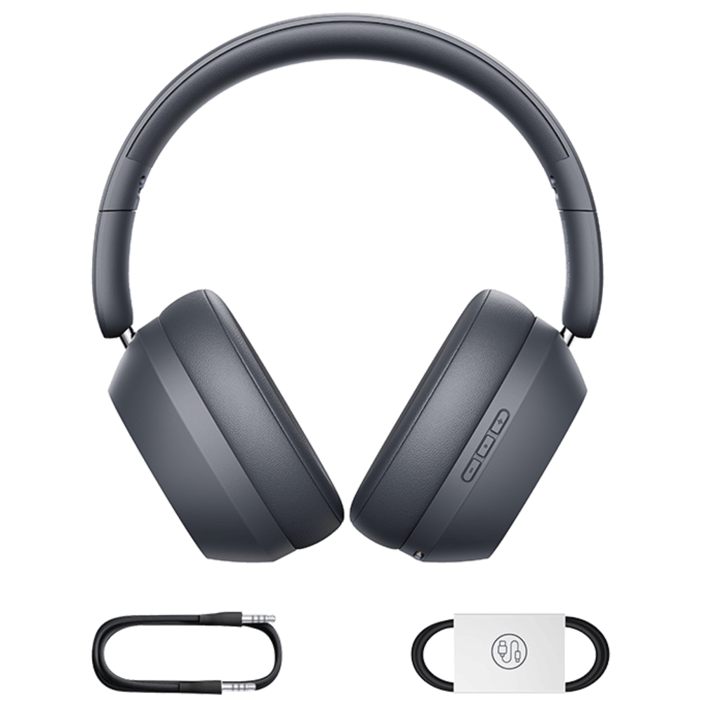 אוזניות Bluetooth אלחוטיות Baseus Bass 35 Max - צבע Twilight Grey שנה אחריות ע