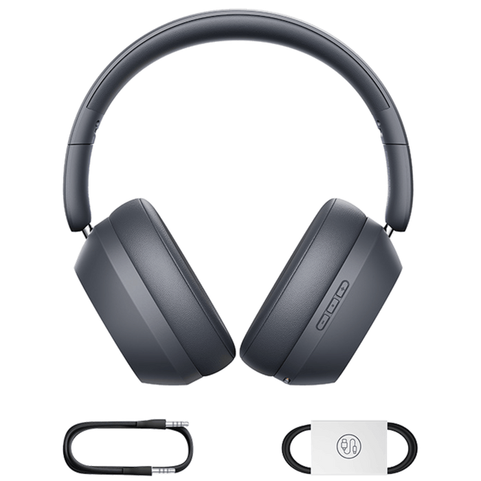 אוזניות Bluetooth אלחוטיות Baseus Bass 35 Max - צבע Twilight Grey שנה אחריות עי היבואן הרשמי