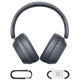 אוזניות Bluetooth אלחוטיות Baseus Bass 35 Max - צבע Twilight Grey שנה אחריות ע"י היבואן הרשמי