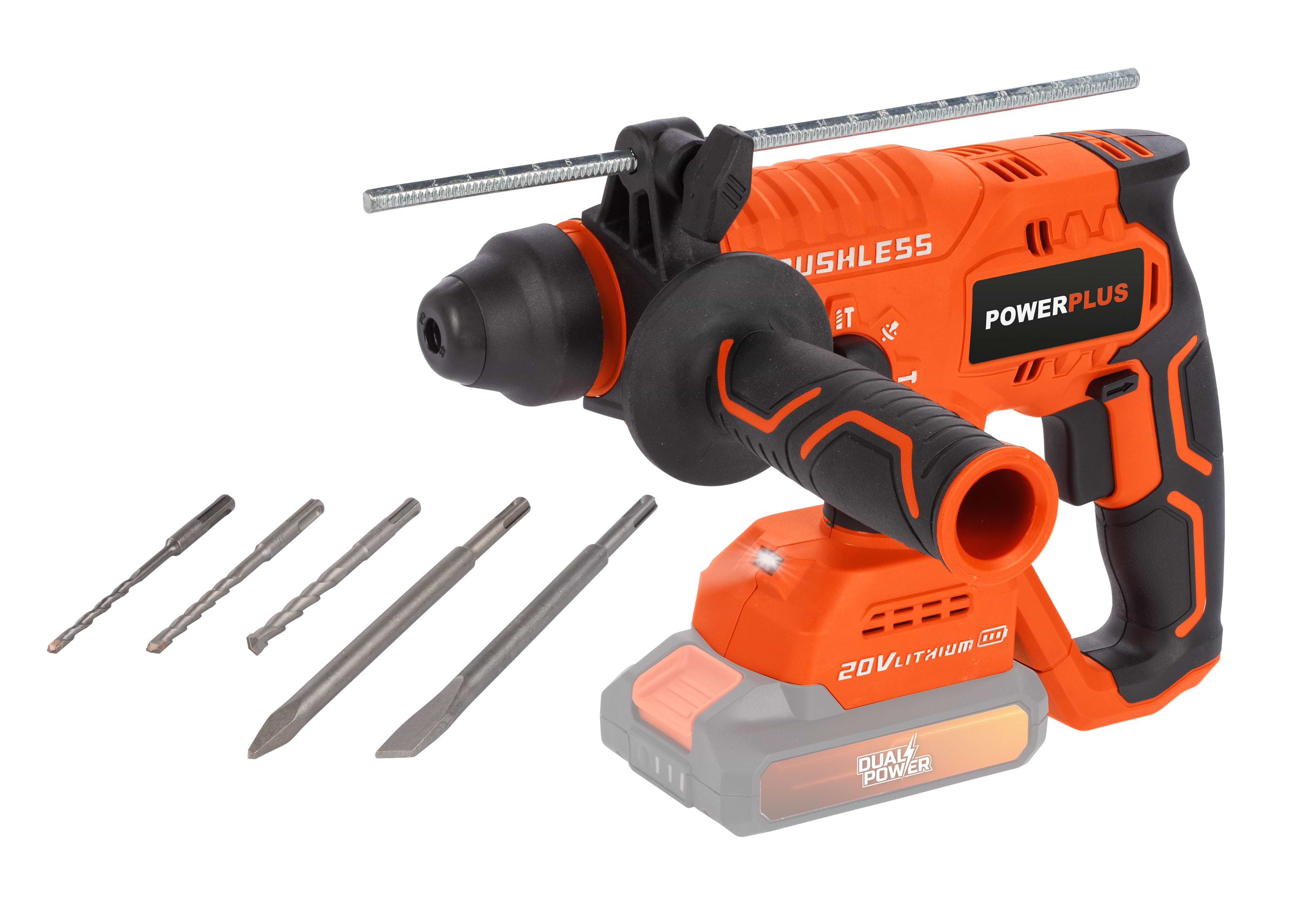פטישון 20V joules 3 בראשלס דגם POWDP15630 POWERPLUS - גוף בלבד