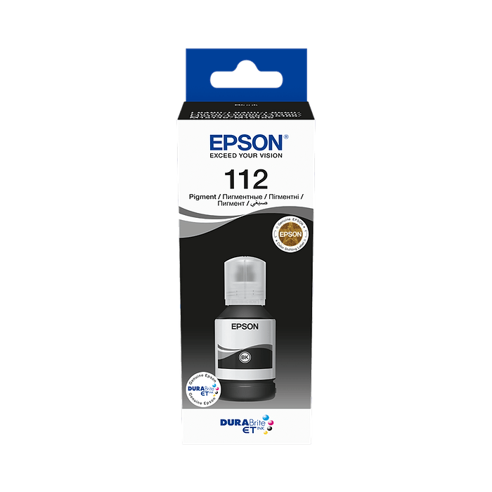 בקבוק דיו מקורי 127 מל Epson EcoTank 112 Black Ink Bottle - צבע שחור
