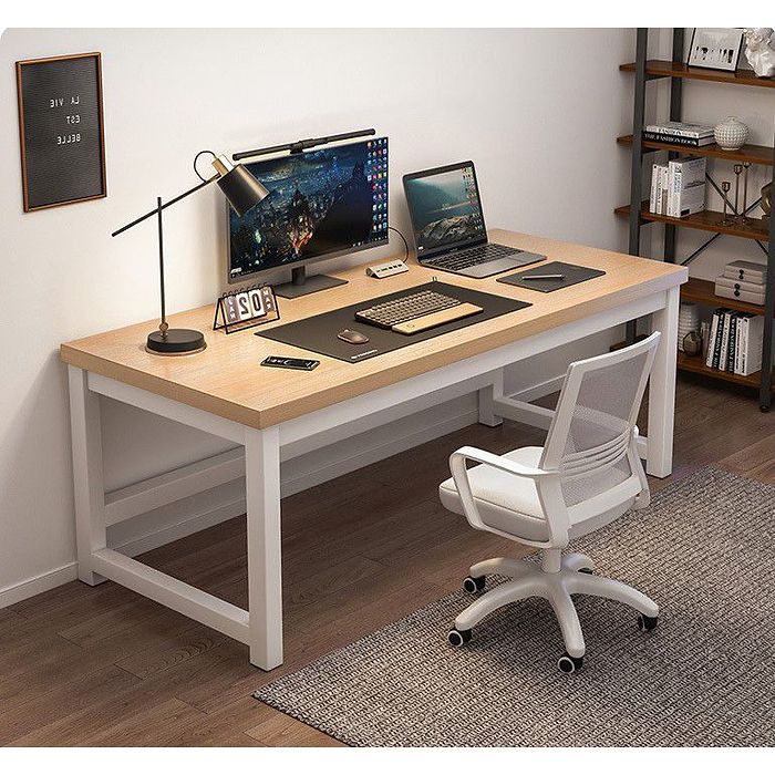 שולחן מחשב / כתיבה דגם RSM-2041 רוחב 1.4 מטר שלדה לבנה משולב עץ מבית Rosso italy 