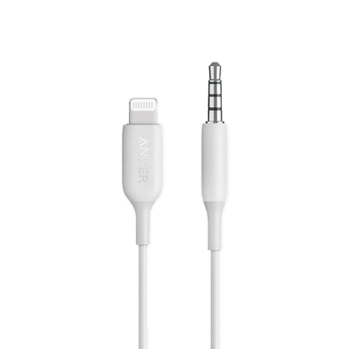 כבל Anker Aux 3.5mm Audio - צבע לבן אחריות עי היבואן הרשמי