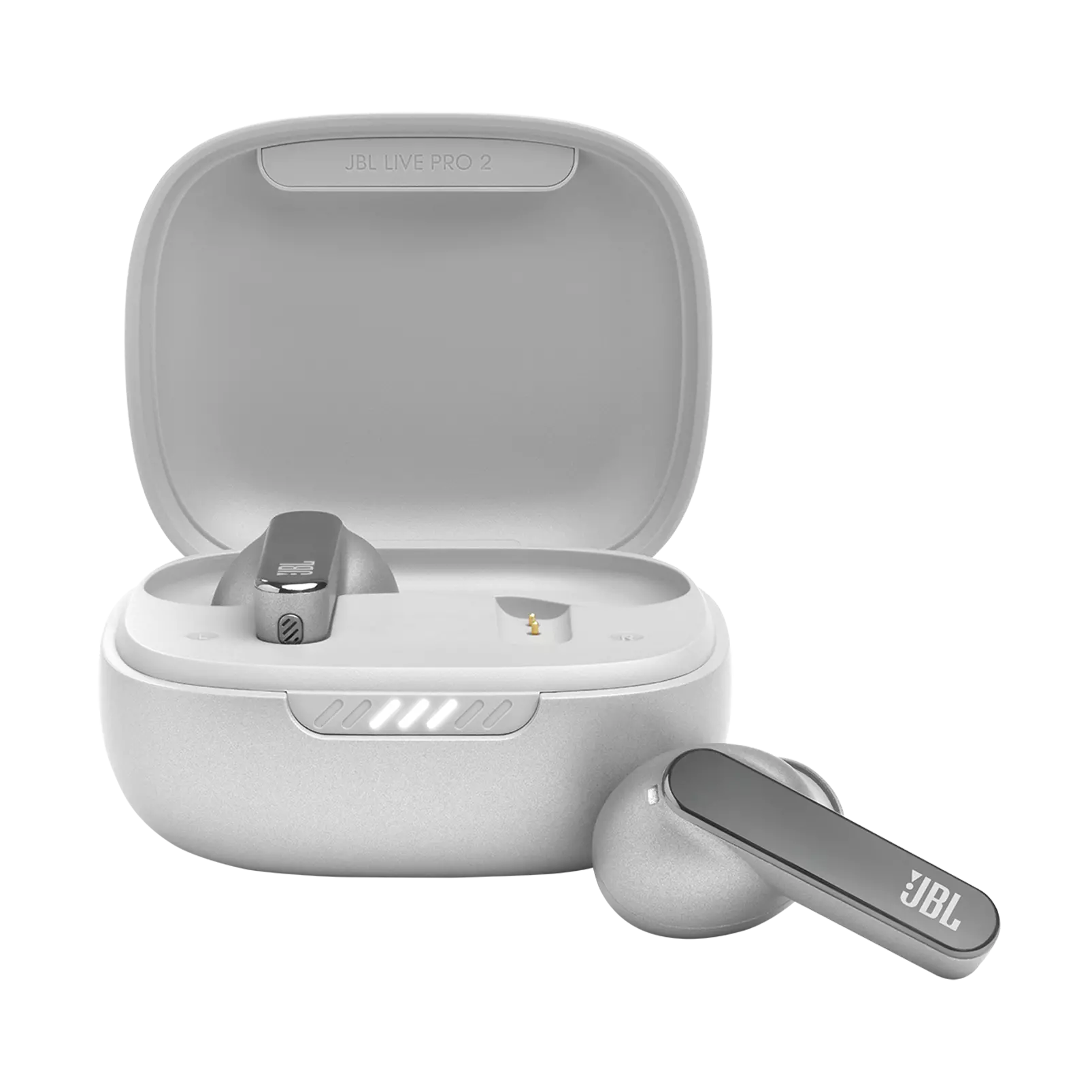 אוזניות אלחוטיות עם סינון רעשים אקטיבי JBL Live Pro 2 TWS - צבע כסף שנה אחריות ע