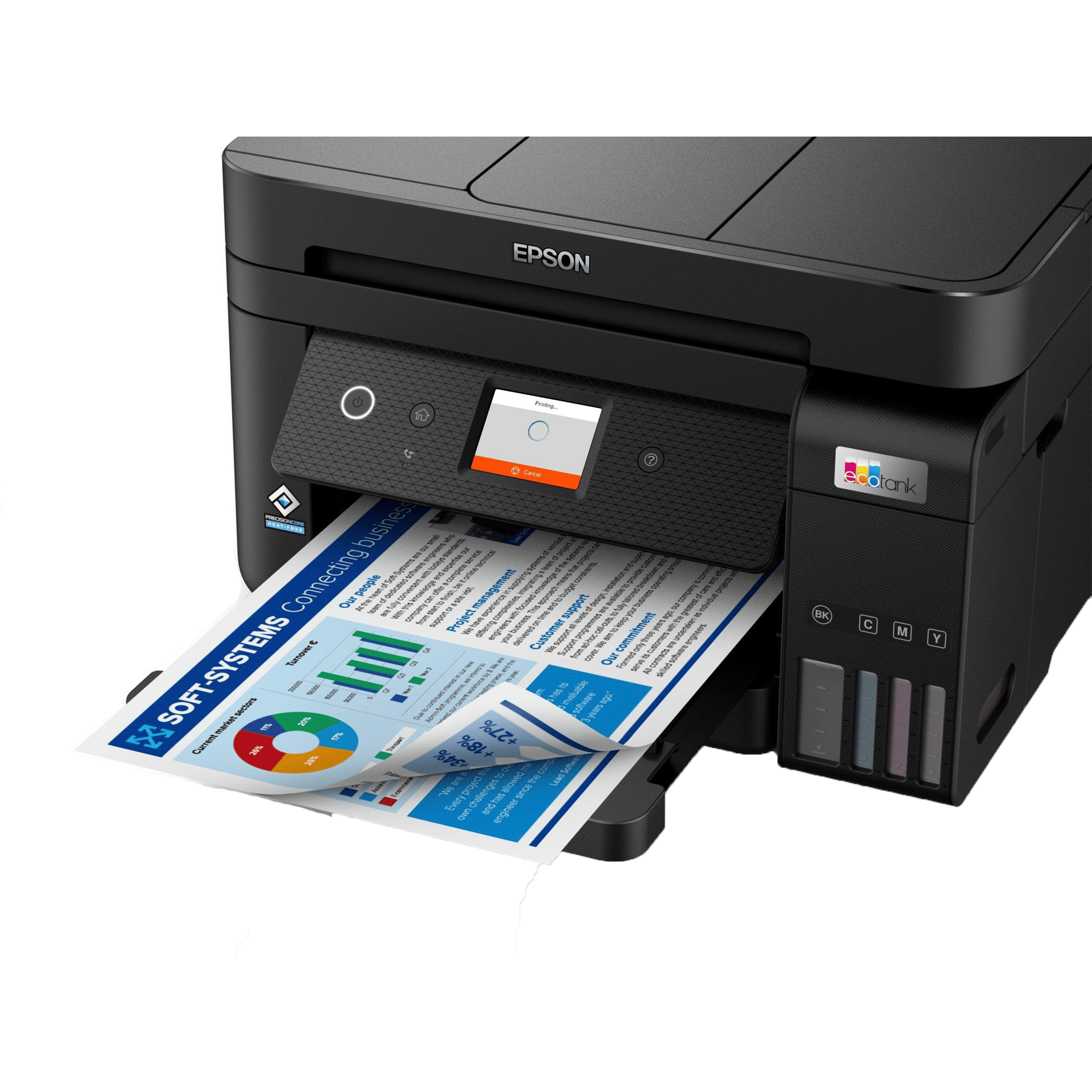 מדפסת אלחוטית משולבת 4 ב-1 עם Epson EcoTank L6290 Wi-Fi ADF - צבע שחור שלוש שנות אחריות ע