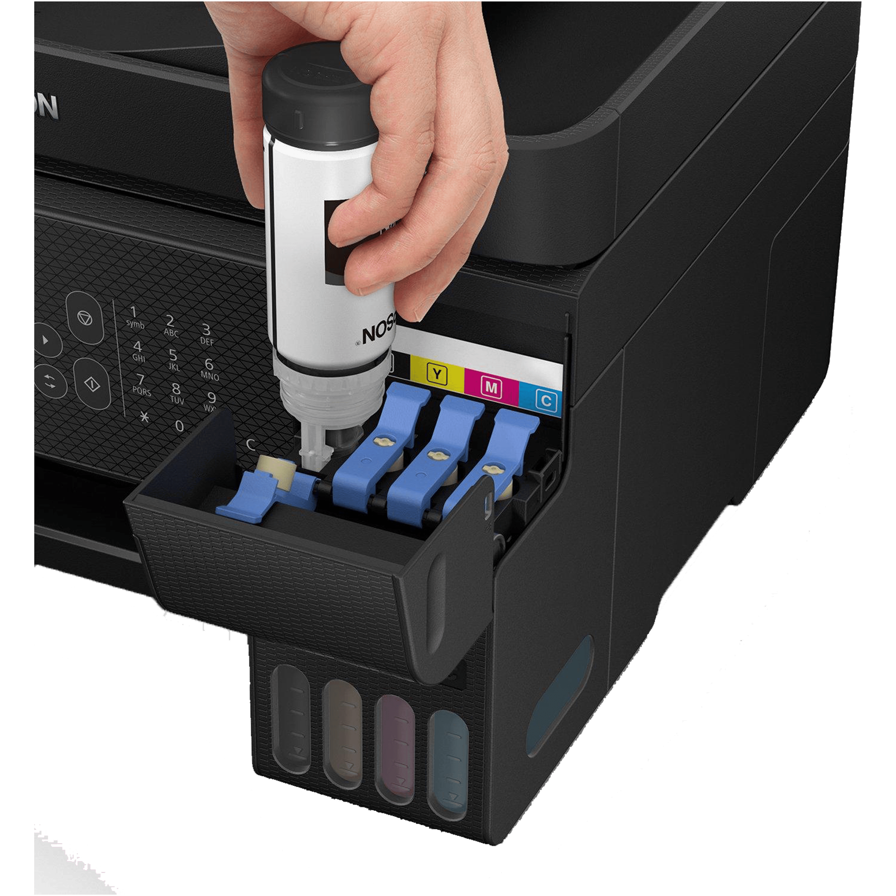 מדפסת אלחוטית משולבת 4 ב-1 עם פקס Epson EcoTank L5290 - צבע שחור שלוש שנות אחריות ע